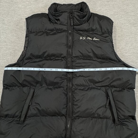 US Polo Assn Mens 2X Black Puffer Vest Hooded Full Zip Outdoor Warm Activewear - Picture 13 of 16